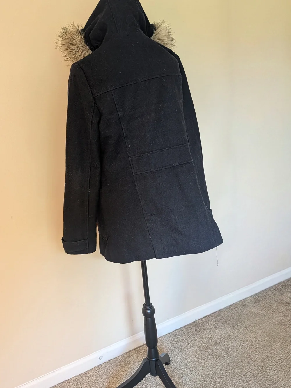 American Eagle Toggle Hooded Coat with Faux Fur Trim